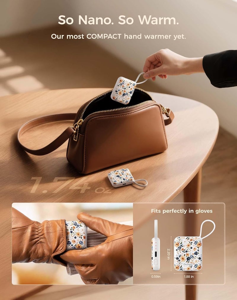 OCOOPA Hand Warmers Rechargeable, Smart Temp Control 7H*2 Long Safe Heat, Ultra Slim, Pocket-Size Design That Fits Gloves, Gifts for Women, Outdoor, Office, Commute (UT5 Nano) - Image 2